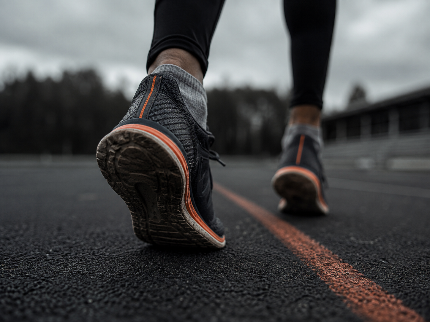 Runner's shoes on a track